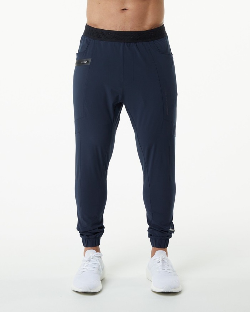 Alphalete Studio Uomo Pantaloni Jogger Blu Marino | 49TSOQNVR