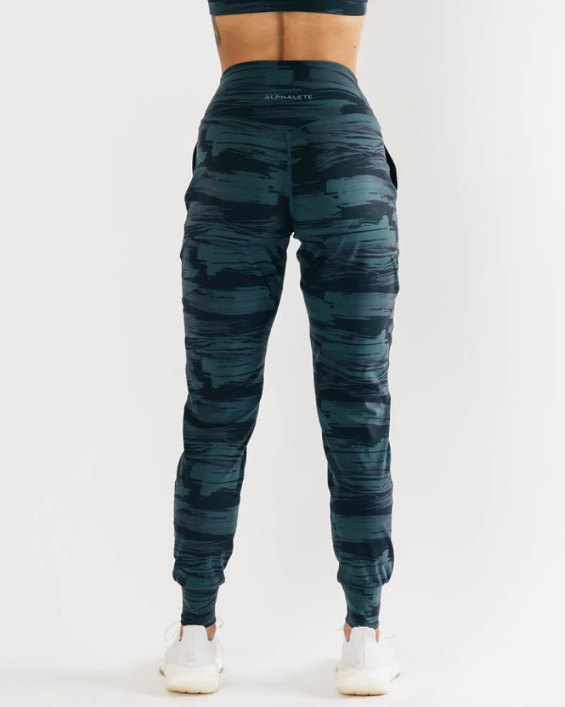 Alphalete Surface Expanse Donna Pantaloni Jogger Blu Camouflage | 85HLRXPIS