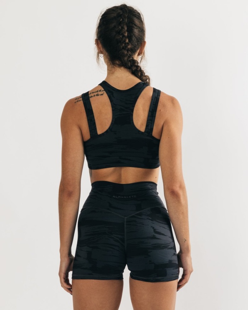 Alphalete Surface Keyhole Donna Reggiseni Nere Camouflage | 15WFBSRUP
