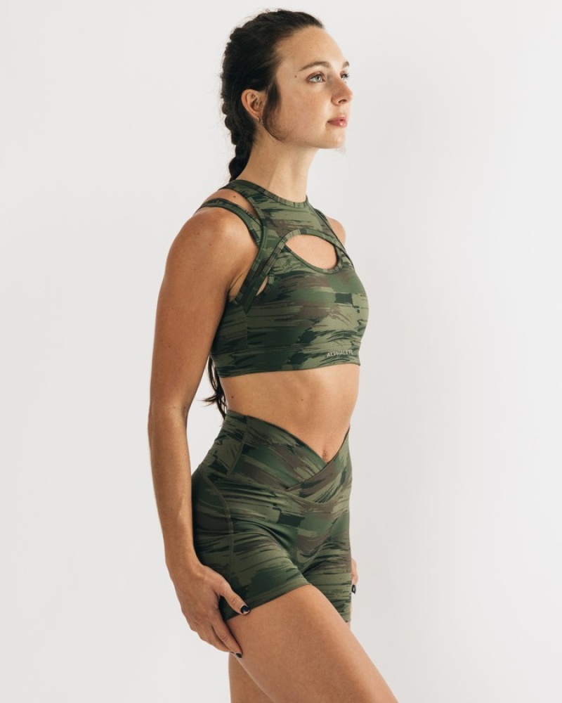 Alphalete Surface Keyhole Donna Reggiseni Verde Oliva Camouflage | 30EANSMHJ