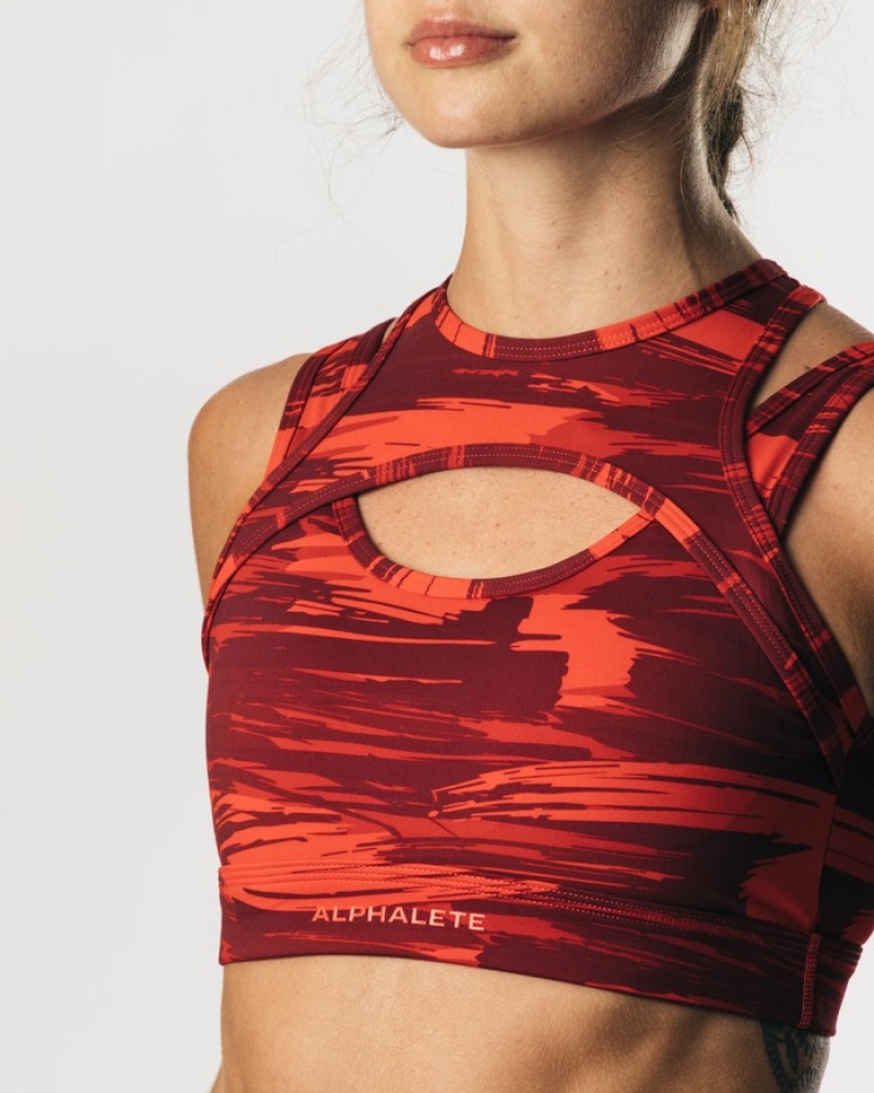 Alphalete Surface Keyhole Donna Reggiseni Camouflage | 12NWYHFCD