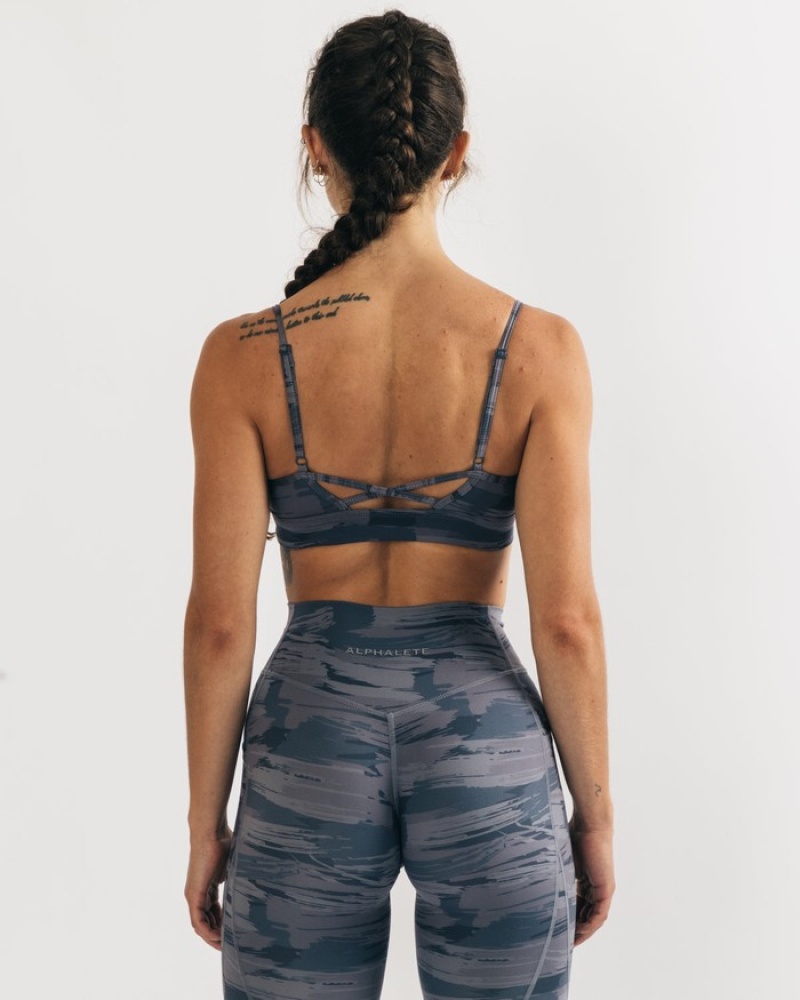 Alphalete Surface Limitless Donna Reggiseni Grigie Camouflage | 41CFREUOA