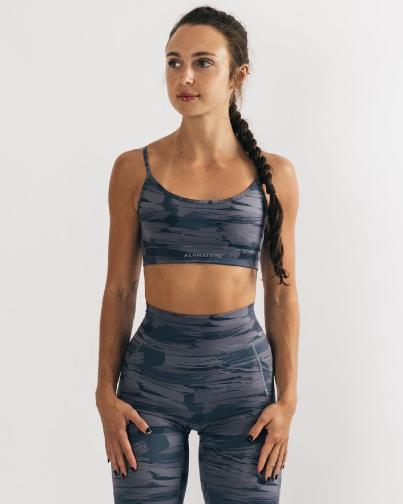 Alphalete Surface Limitless Donna Reggiseni Grigie Camouflage | 41CFREUOA