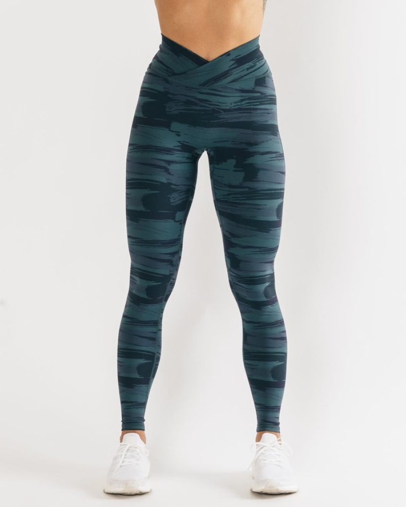 Alphalete Surface Power Donna Leggings Blu Camouflage | 13GINWKXC