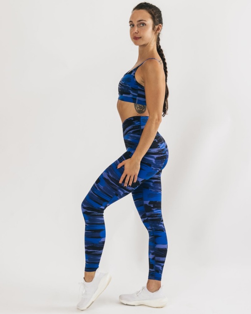 Alphalete Surface Power Donna Leggings Blu Camouflage | 29DJGAVBQ