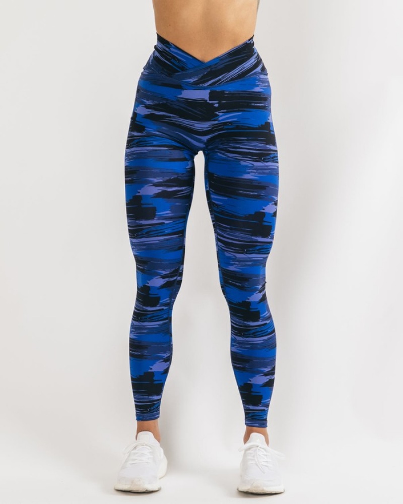 Alphalete Surface Power Donna Leggings Blu Camouflage | 29DJGAVBQ