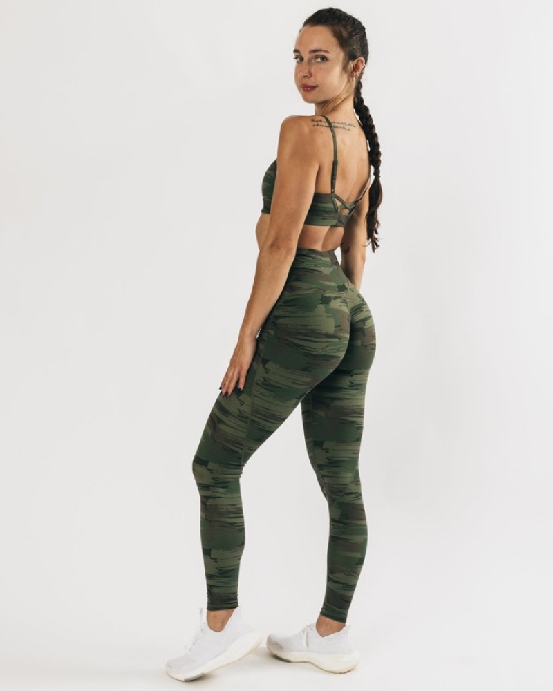 Alphalete Surface Power Donna Leggings Verde Oliva Camouflage | 96ZAFPWKY