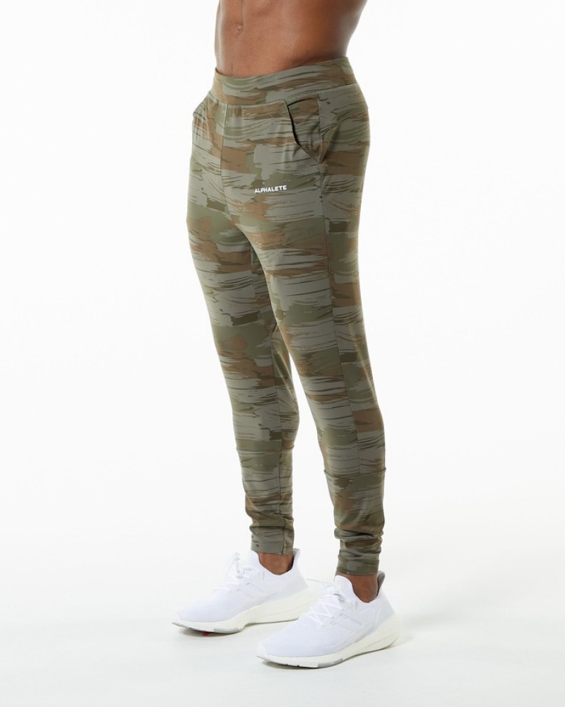 Alphalete Trace Uomo Pantaloni Jogger Verde Oliva Camouflage | 68SKBIOGD
