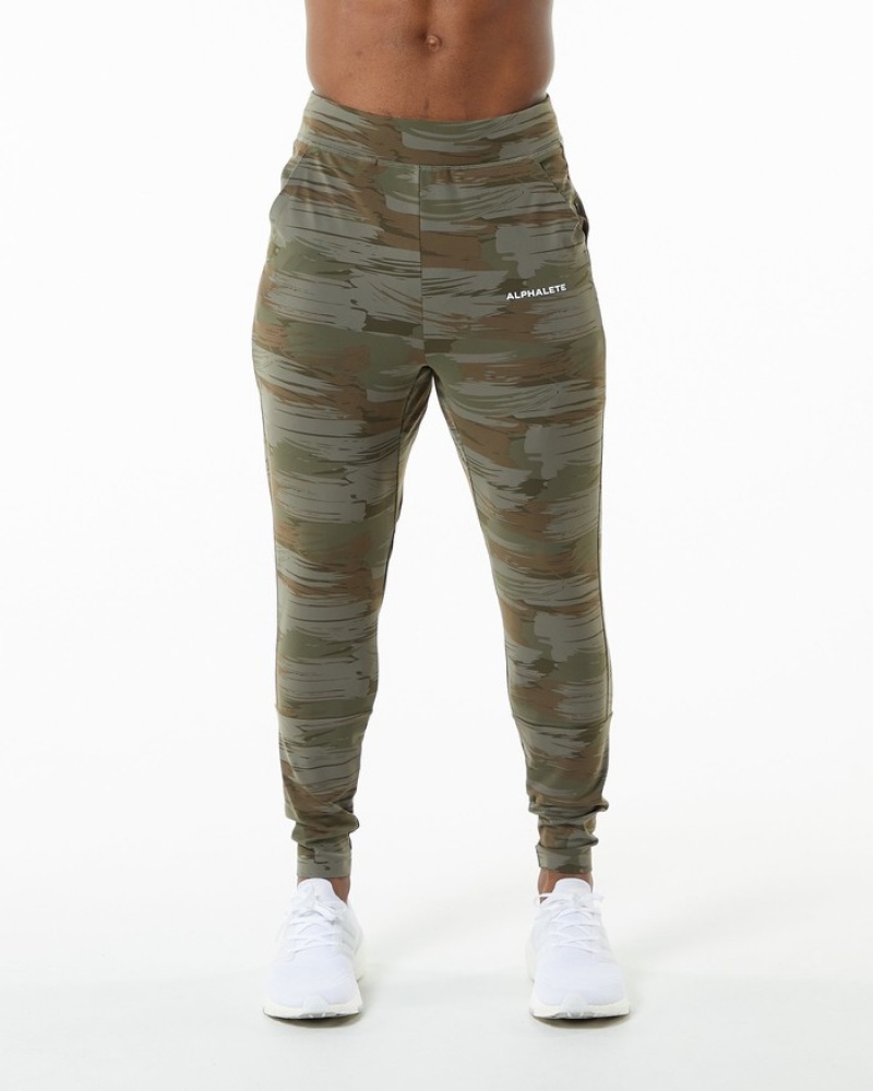 Alphalete Trace Uomo Pantaloni Jogger Verde Oliva Camouflage | 68SKBIOGD