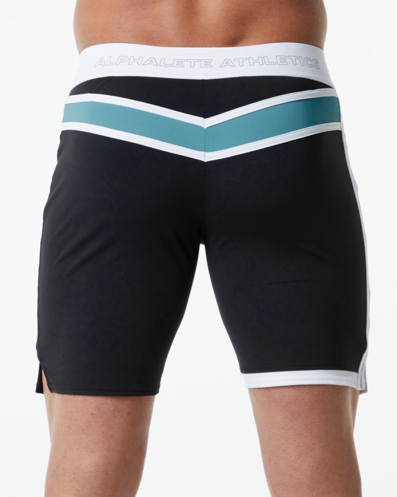 Alphalete Trident Competizione Uomo Boardshort Nere | 76UJWRQNO