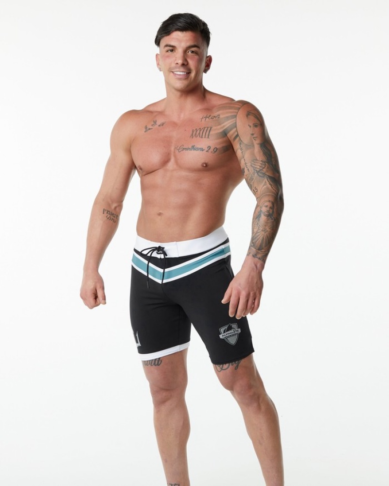 Alphalete Trident Competizione Uomo Boardshort Nere | 76UJWRQNO