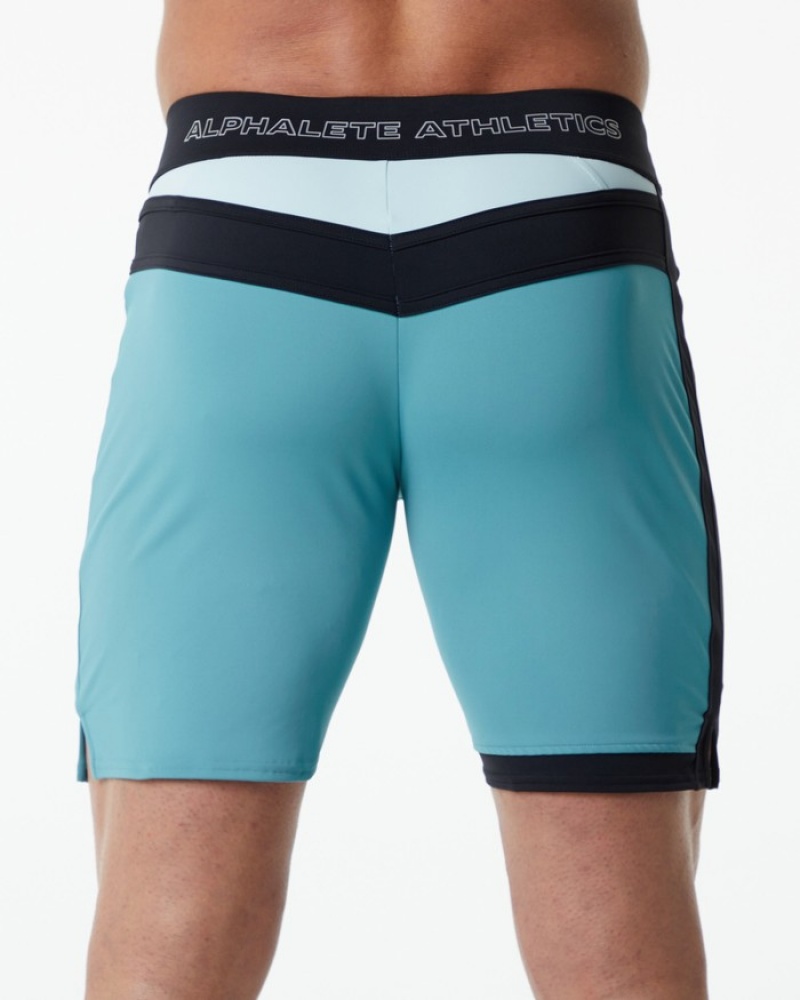Alphalete Trident Competizione Uomo Boardshort Verde Acqua | 81YTZIHGN