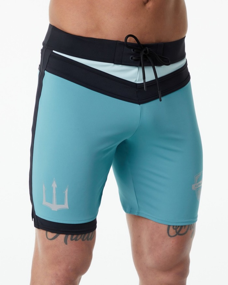 Alphalete Trident Competizione Uomo Boardshort Verde Acqua | 81YTZIHGN