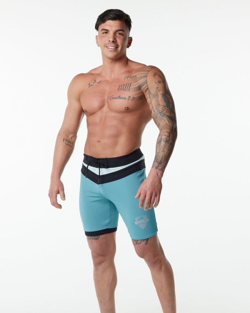 Alphalete Trident Competizione Uomo Boardshort Verde Acqua | 81YTZIHGN