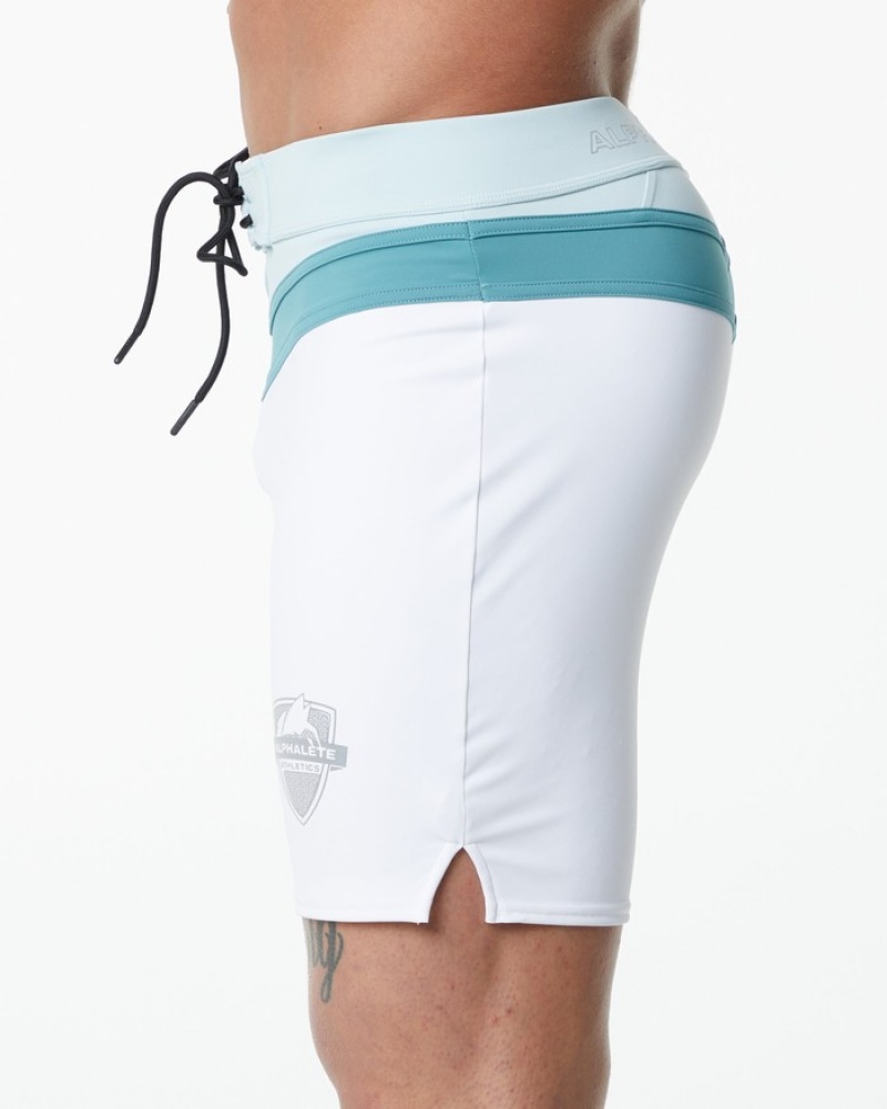 Alphalete Trident Competizione Uomo Boardshort Bianche | 02OWHIXYZ
