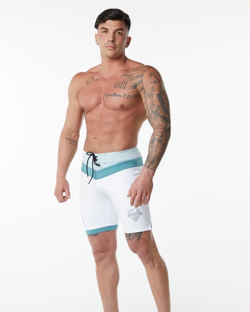 Alphalete Trident Competizione Uomo Boardshort Bianche | 02OWHIXYZ