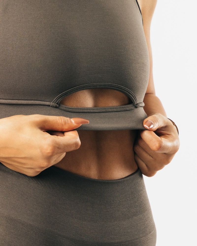 Alphalete Trinity Donna Reggiseni Beige | 37TRIWZVC