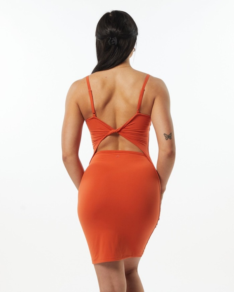 Alphalete Ultrasoft Allure Donna Vestito Arancioni | 96UMDGBEH