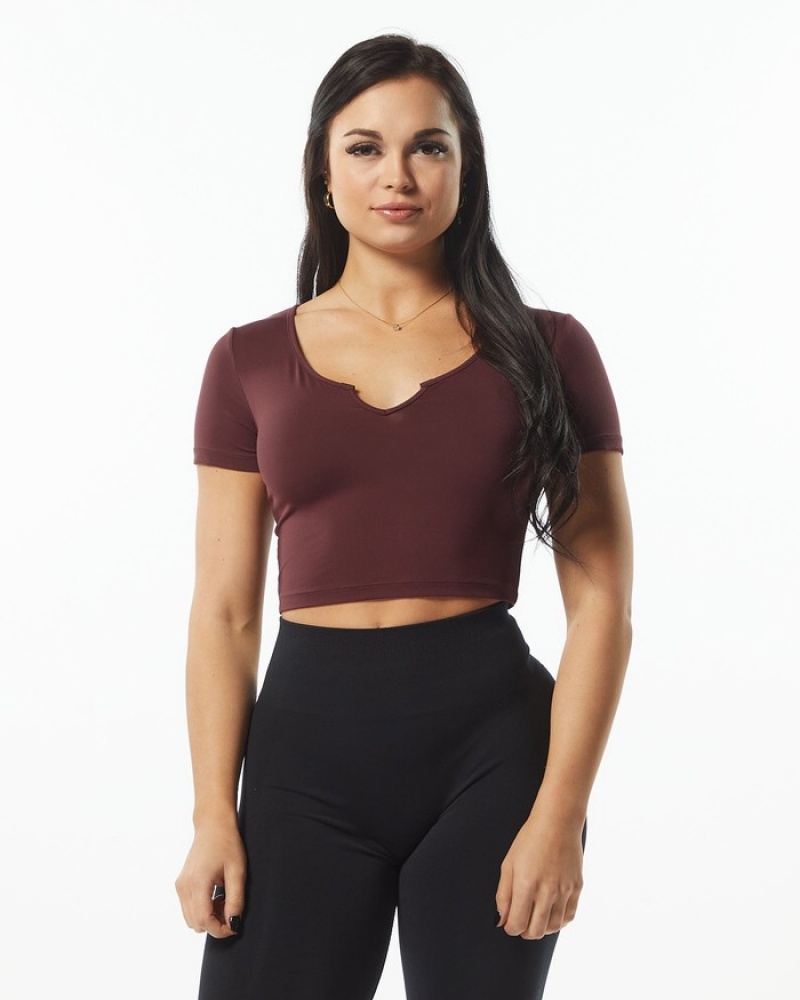 Alphalete Ultrasoft Pinnacle Donna Camicie Bordeaux | 97WTRSPAJ