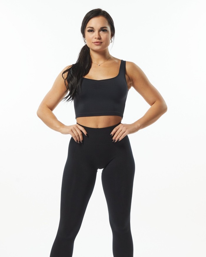 Alphalete Ultrasoft Square Neck Donna Canotta Nere | 06NPAUDFI