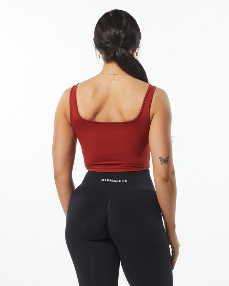 Alphalete Ultrasoft Square Neck Donna Canotta Rosa | 27KBTIOFA