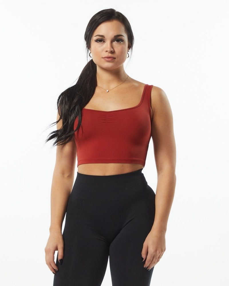 Alphalete Ultrasoft Square Neck Donna Canotta Rosa | 27KBTIOFA