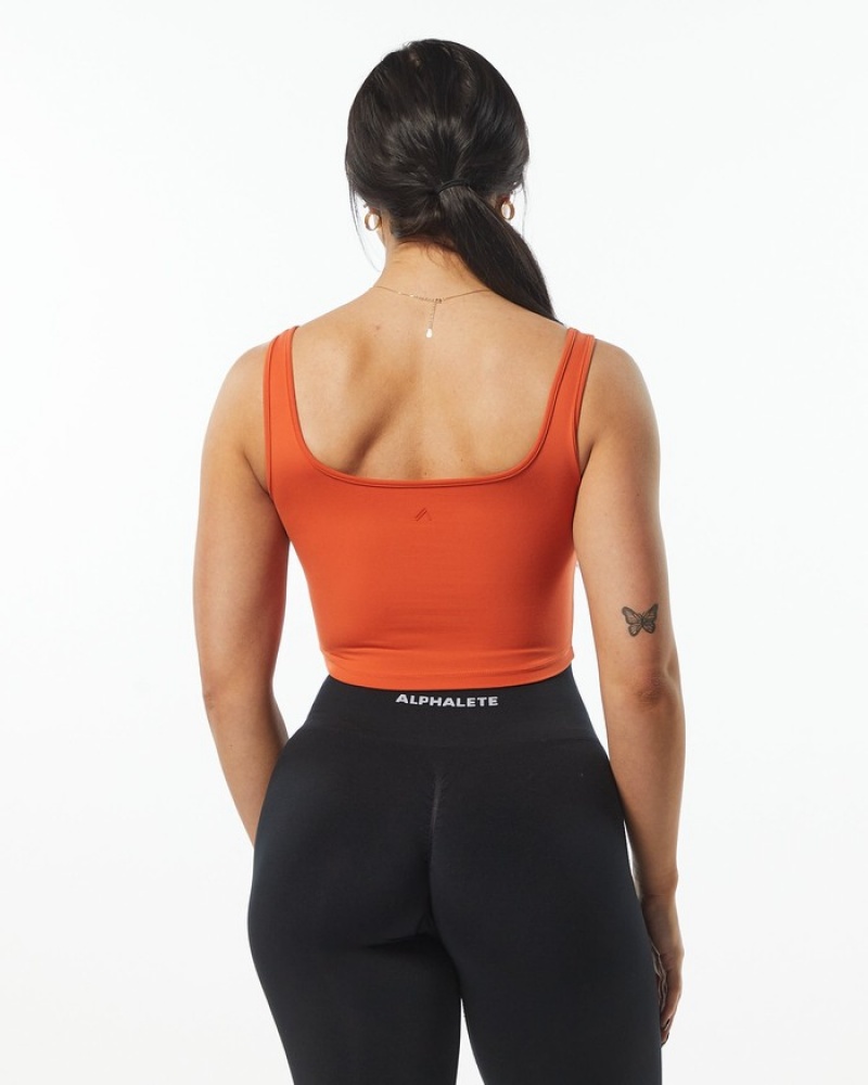 Alphalete Ultrasoft Square Neck Donna Canotta Arancioni | 45CWYHOSF