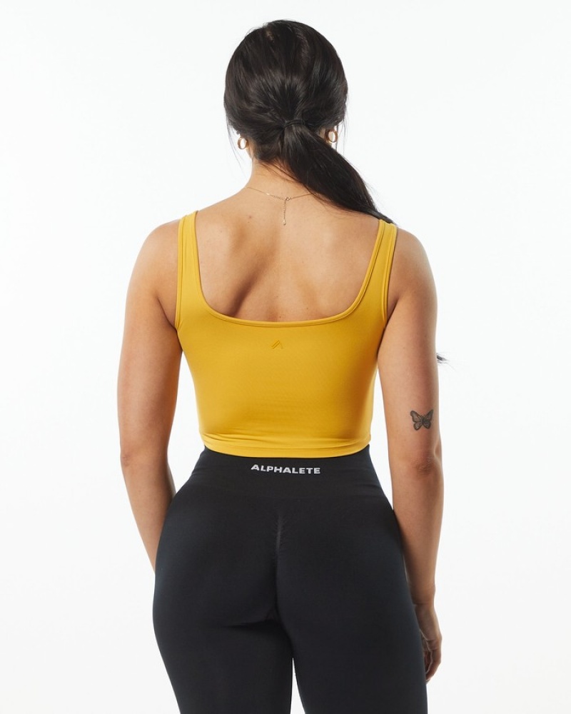 Alphalete Ultrasoft Square Neck Donna Canotta Gialle | 78STKUHGI