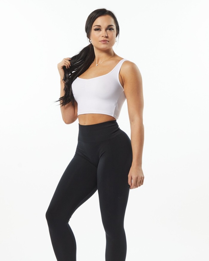 Alphalete Ultrasoft Square Neck Donna Canotta Bianche | 16OWAKFYQ