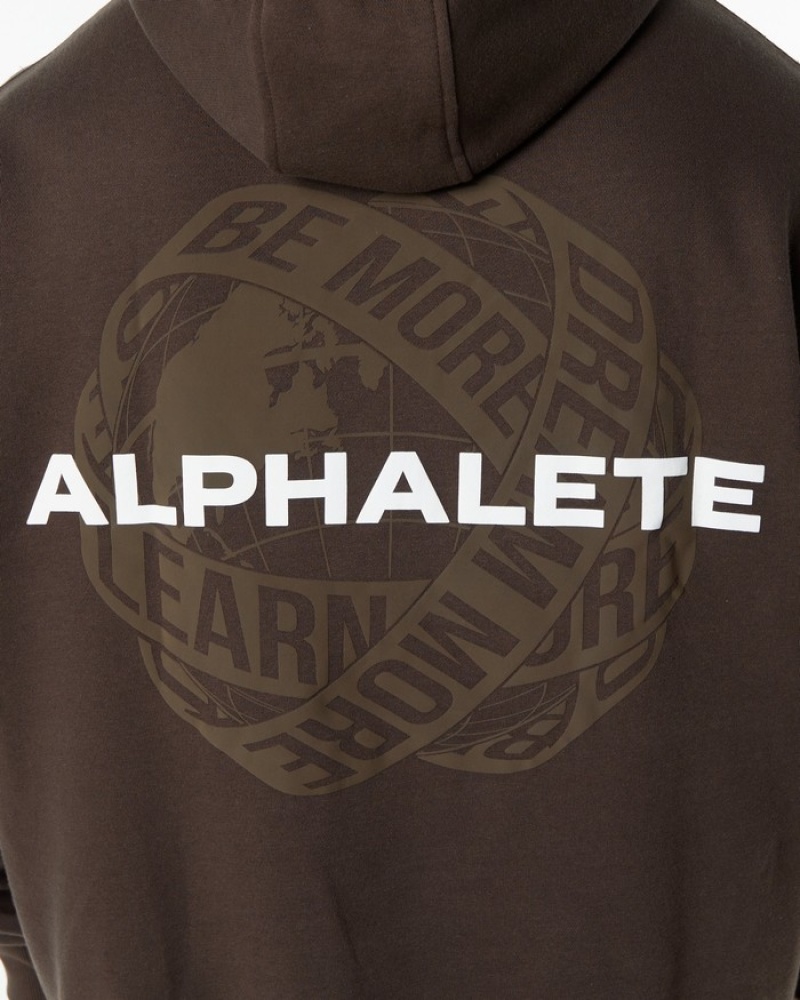 Alphalete Unity Uomo Felpa Con Cappuccio Marroni | 18WFYSOLC