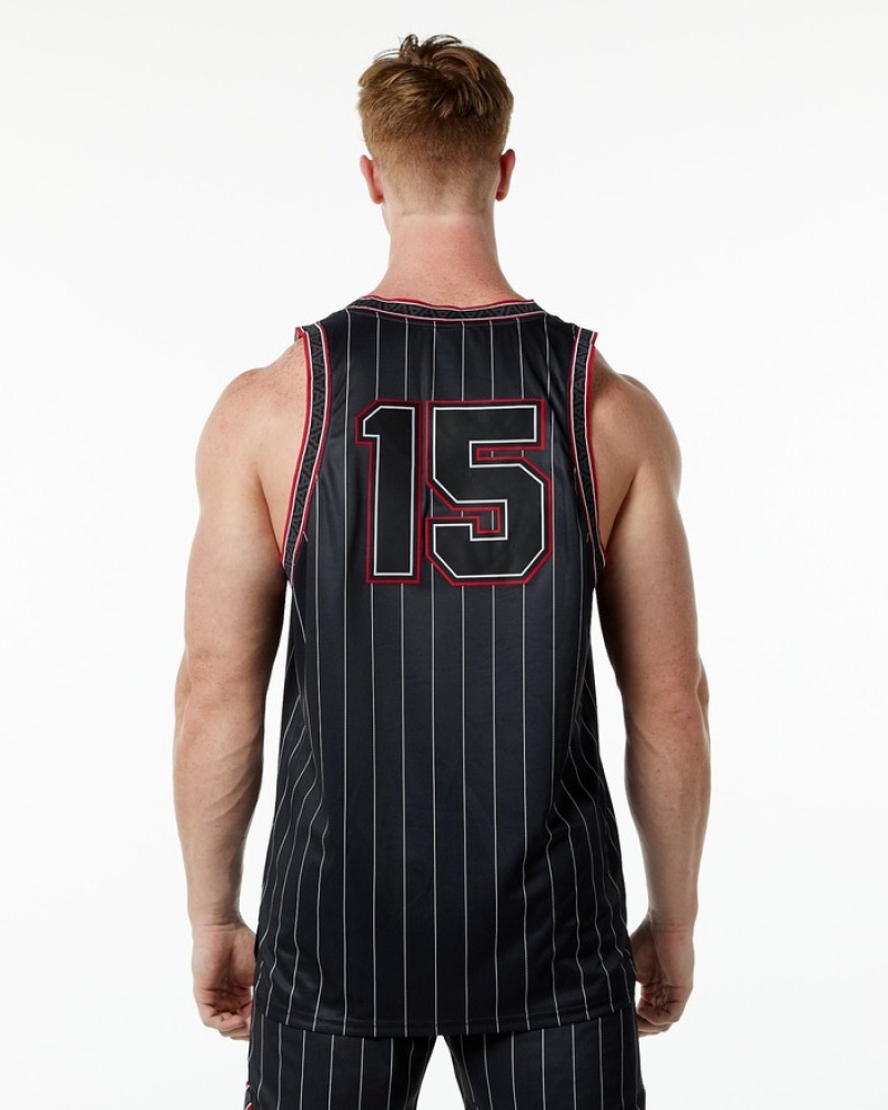 Alphalete Varsity Basketball Jersey Uomo Canotta Nere | 29GQJTXWO