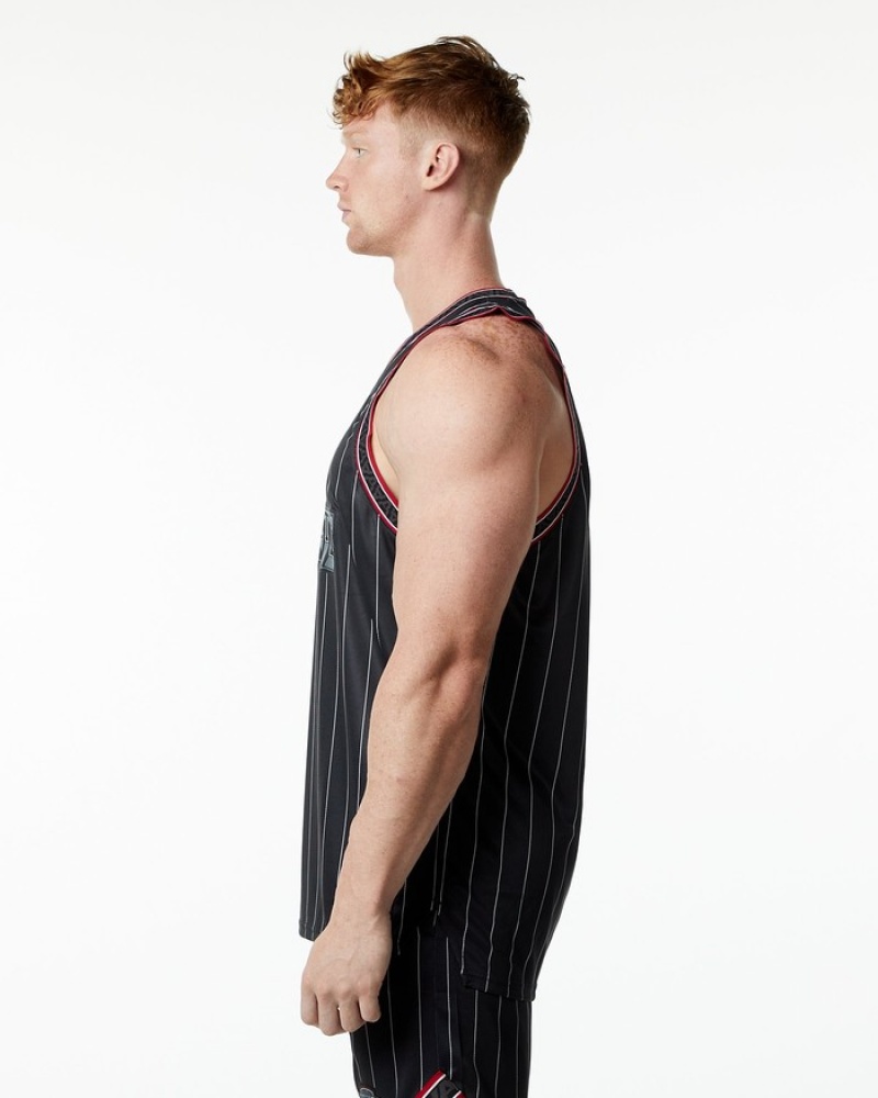 Alphalete Varsity Basketball Jersey Uomo Canotta Nere | 29GQJTXWO