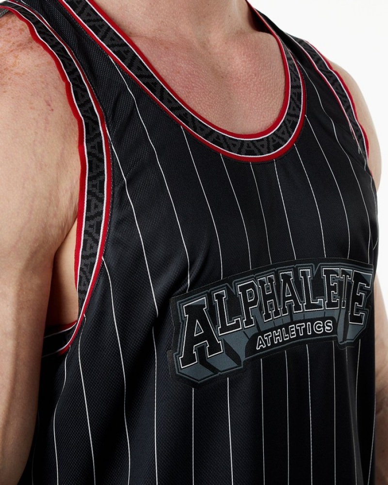 Alphalete Varsity Basketball Jersey Uomo Canotta Nere | 29GQJTXWO
