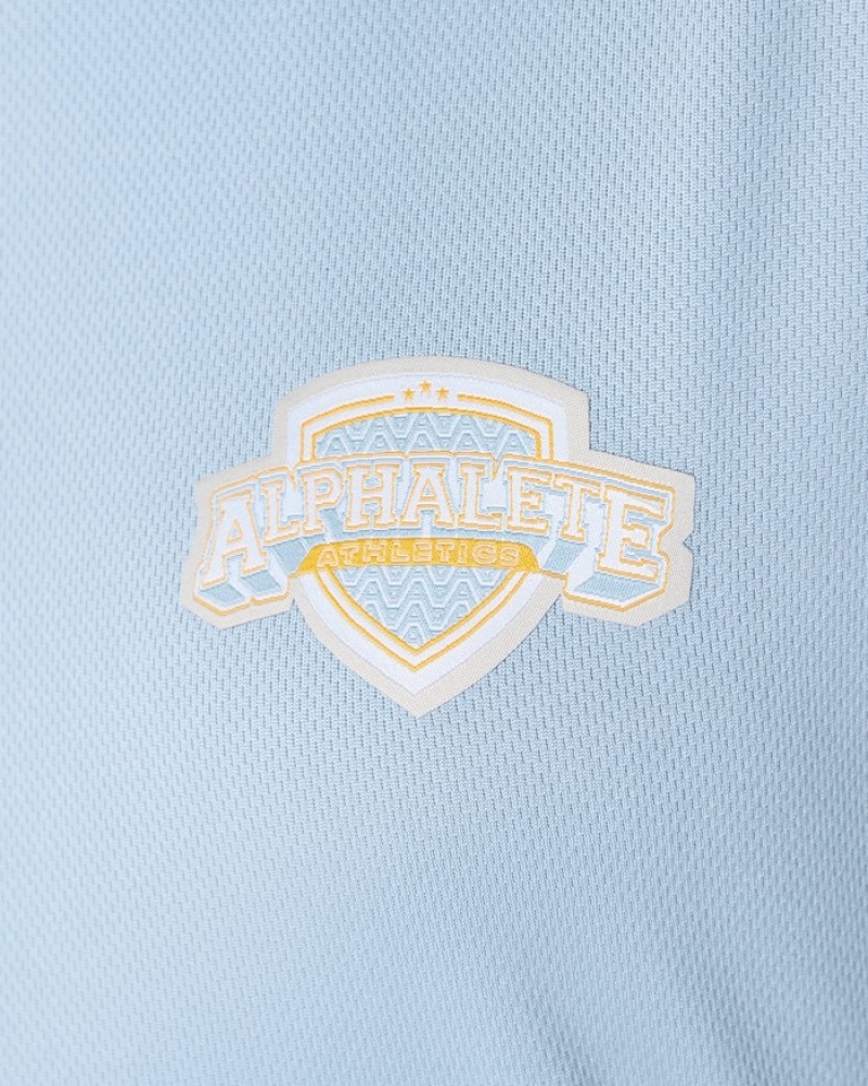 Alphalete Varsity Crop Donna Camicie Blu Chiaro | 75XTLESRM