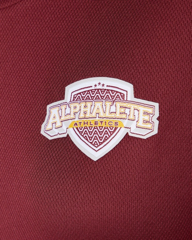 Alphalete Varsity Crop Donna Camicie Rosse | 28FRVLEWN