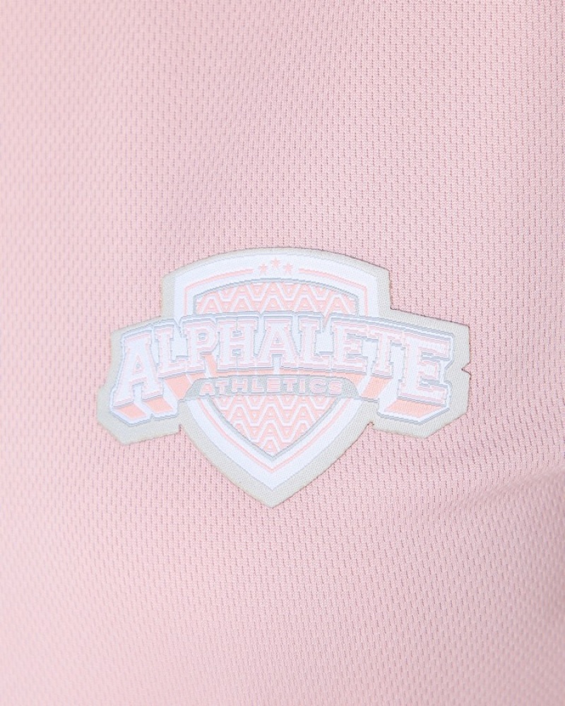 Alphalete Varsity Crop Donna Camicie Rosa | 28OHESNVK