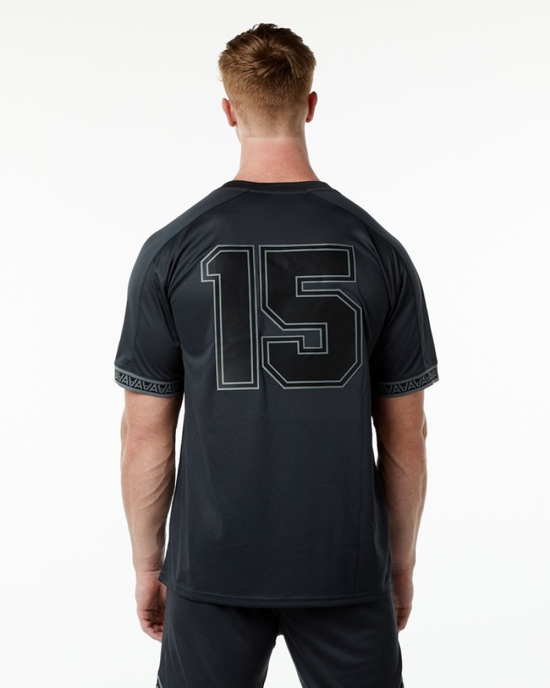 Alphalete Varsity NFL Jersey Uomo Camicie Nere | 72QYDLHFZ