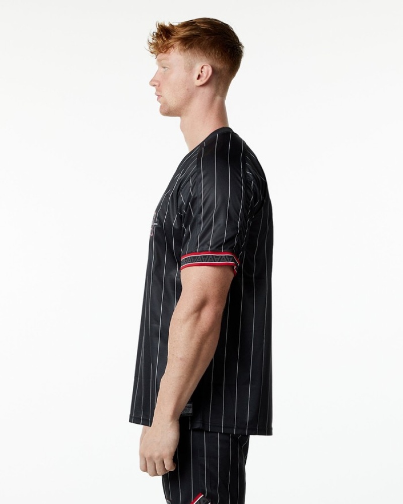 Alphalete Varsity NFL Jersey Uomo Camicie Nere | 16RHZDXOY