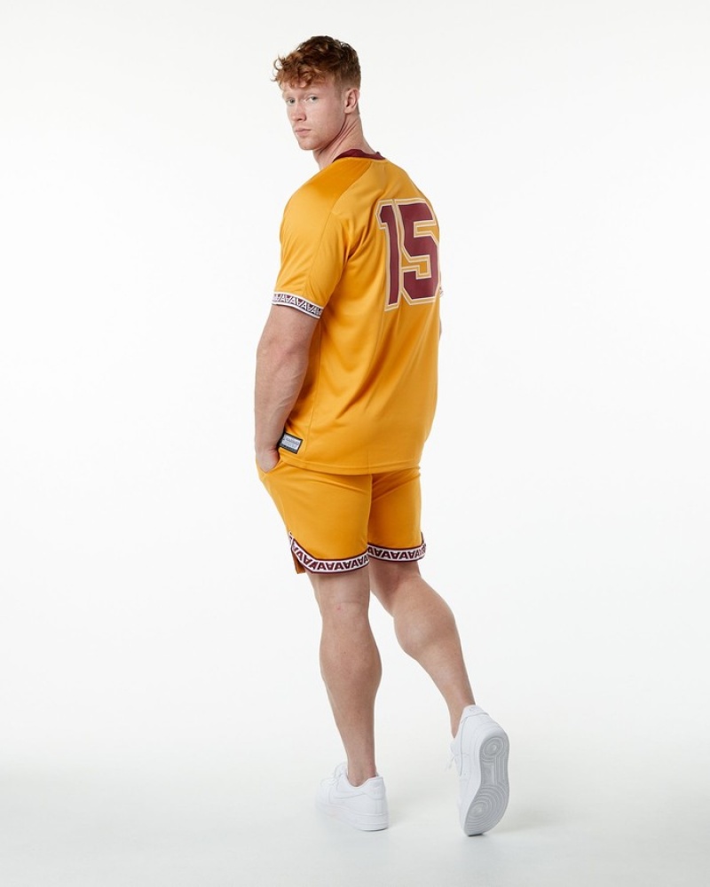 Alphalete Varsity NFL Jersey Uomo Camicie Gialle | 32RADLBFC