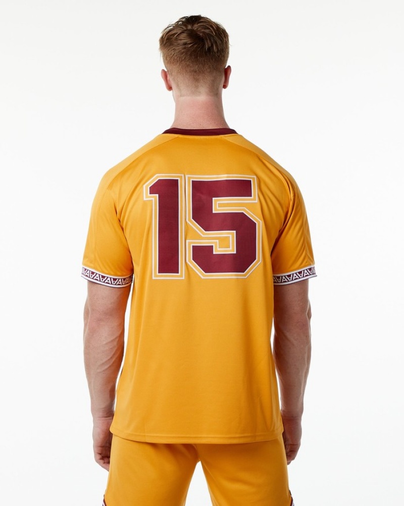 Alphalete Varsity NFL Jersey Uomo Camicie Gialle | 32RADLBFC