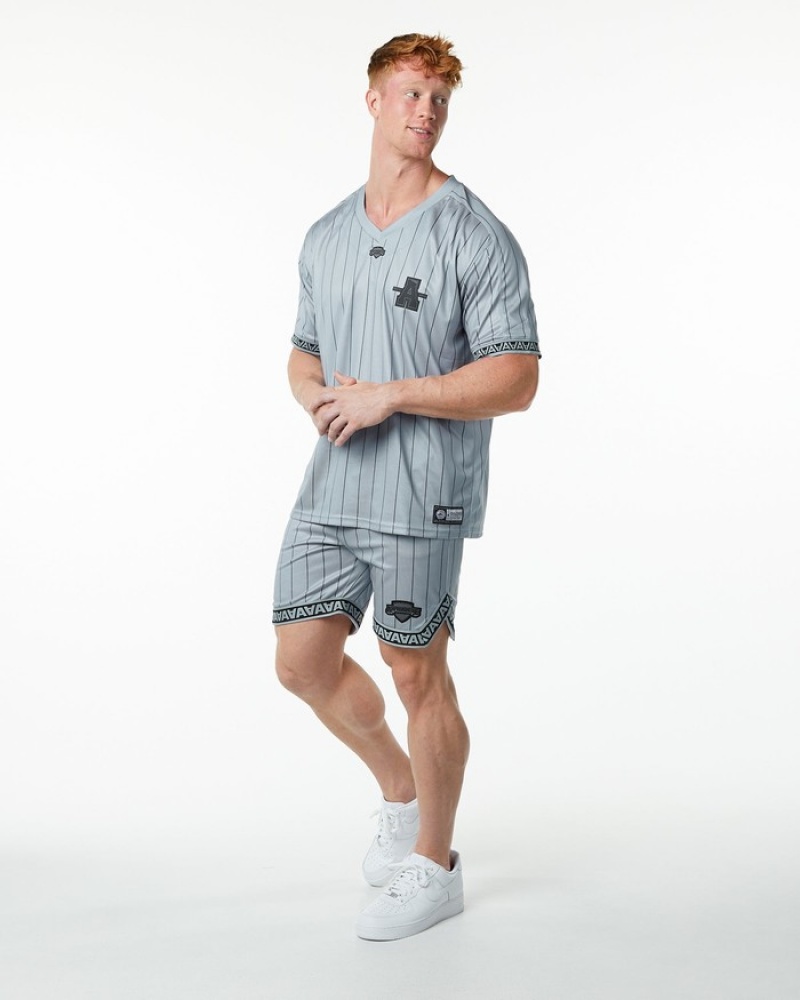 Alphalete Varsity NFL Jersey Uomo Camicie Grigie | 68FTJUBHO