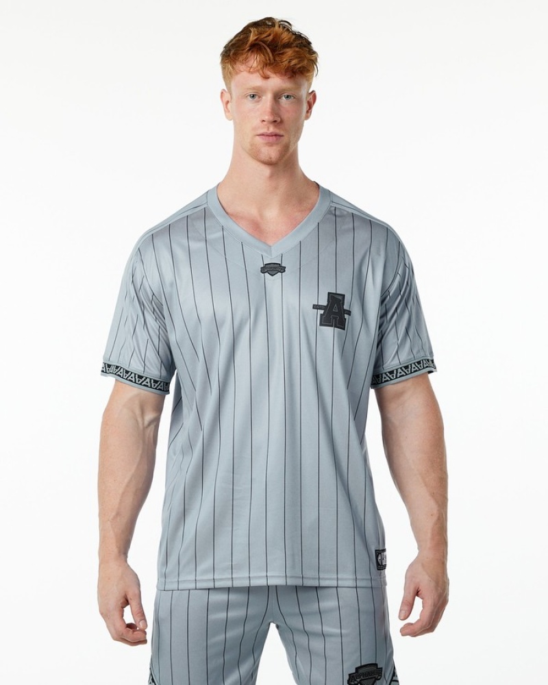 Alphalete Varsity NFL Jersey Uomo Camicie Grigie | 68FTJUBHO