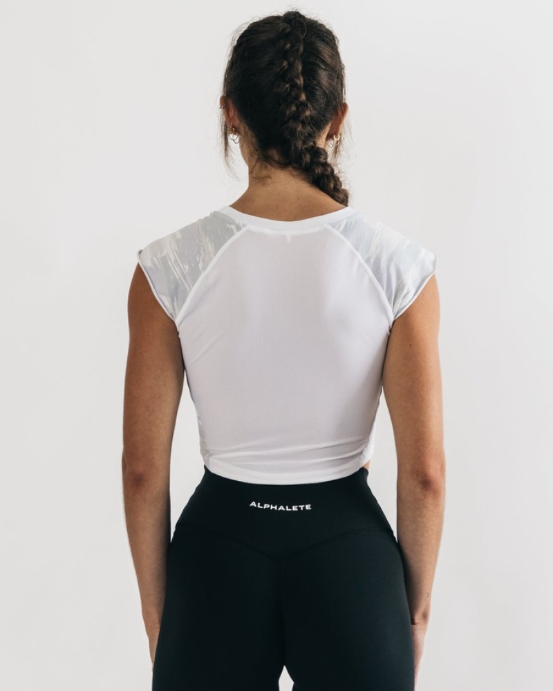 Alphalete Velocity Crop Donna Camicie Camouflage | 69PDSEGWY