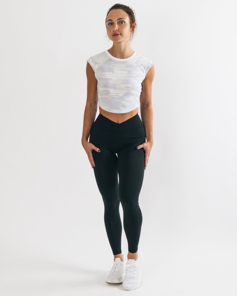 Alphalete Velocity Crop Donna Camicie Camouflage | 69PDSEGWY