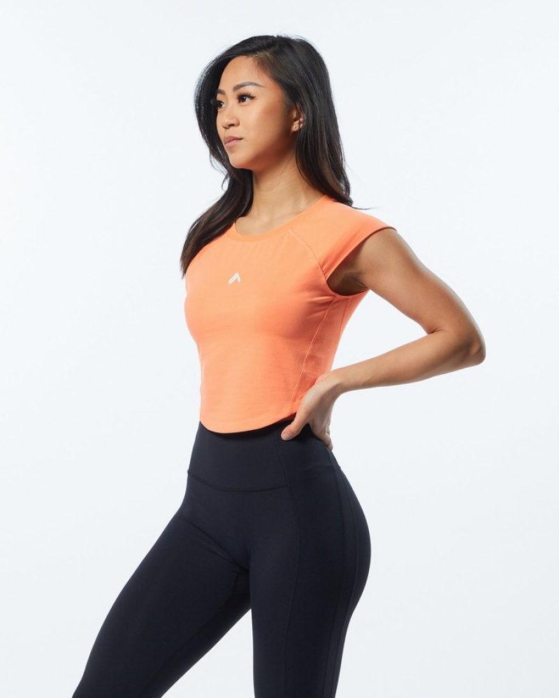 Alphalete Velocity Crop Donna Camicie Corallo | 81WNEBGMS