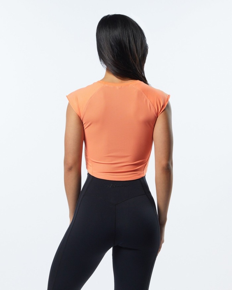 Alphalete Velocity Crop Donna Camicie Corallo | 81WNEBGMS