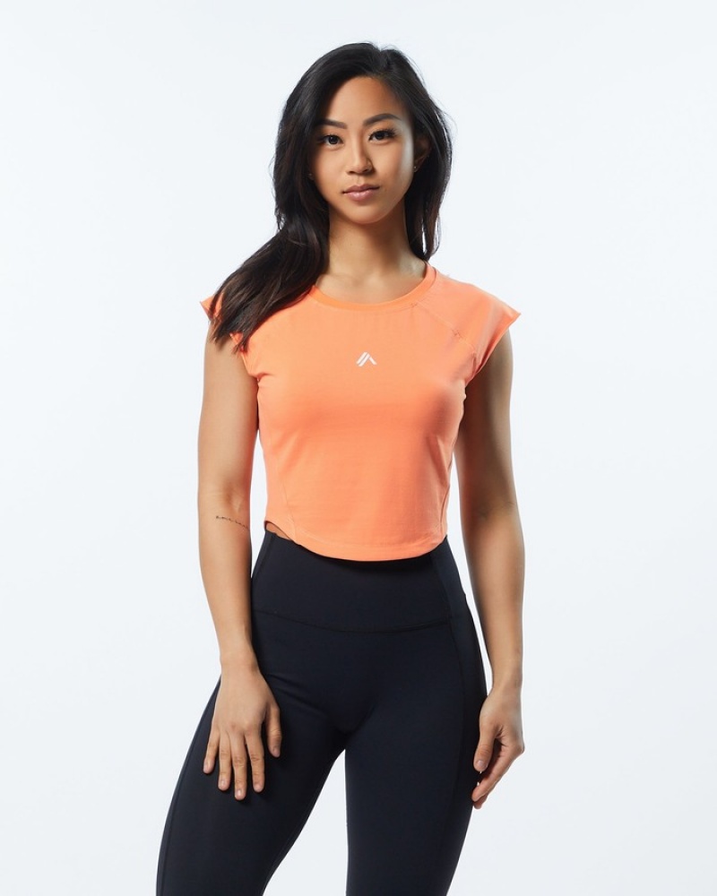 Alphalete Velocity Crop Donna Camicie Corallo | 81WNEBGMS