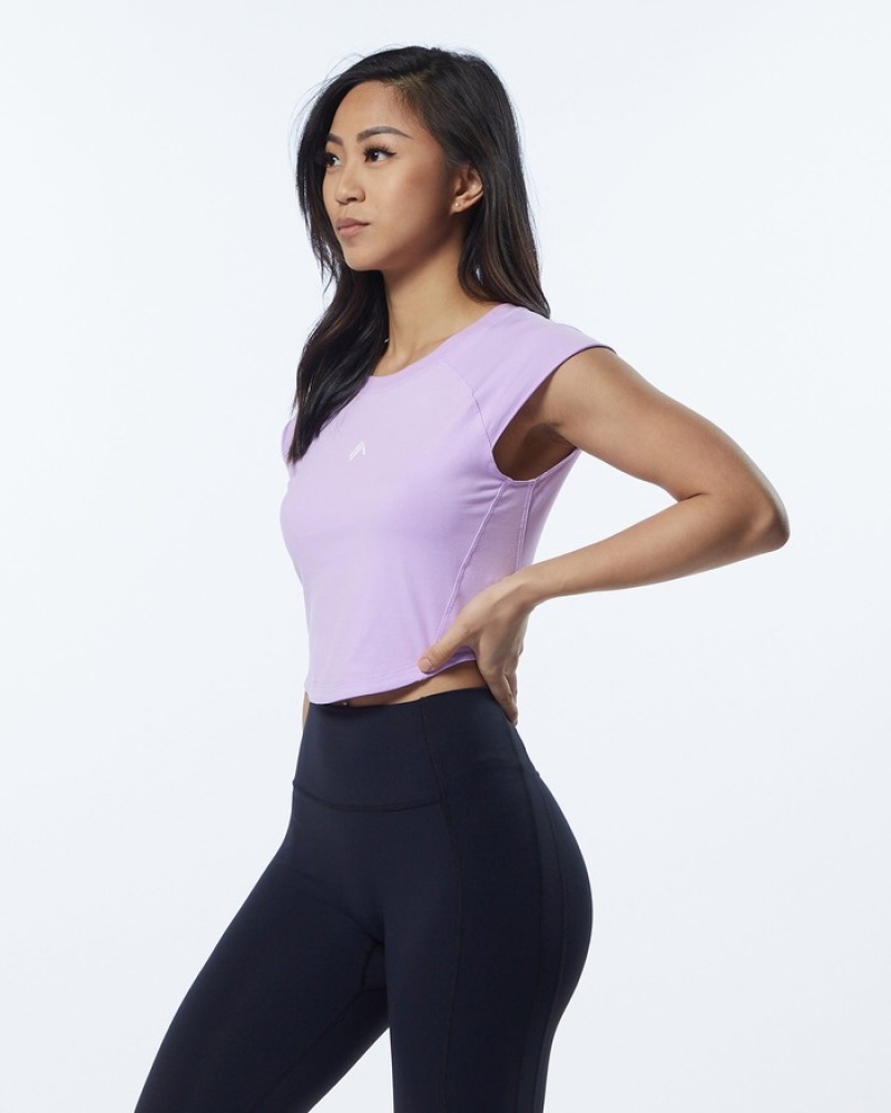 Alphalete Velocity Crop Donna Camicie Lavanda | 50QCKIXGV