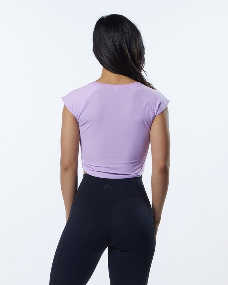 Alphalete Velocity Crop Donna Camicie Lavanda | 50QCKIXGV