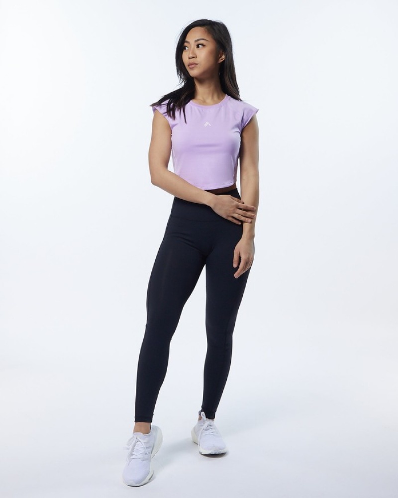 Alphalete Velocity Crop Donna Camicie Lavanda | 50QCKIXGV